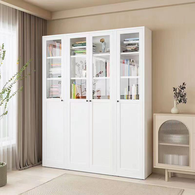 钢制家用书柜带门防尘玻璃门展示柜客厅储物柜儿童绘本收纳柜落地