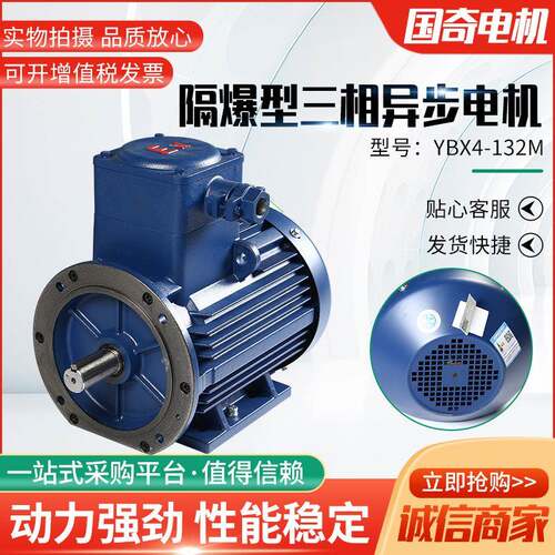 YBX4-132M隔爆型三相异步电机7.5KW隔爆型立式二级能效防爆电机