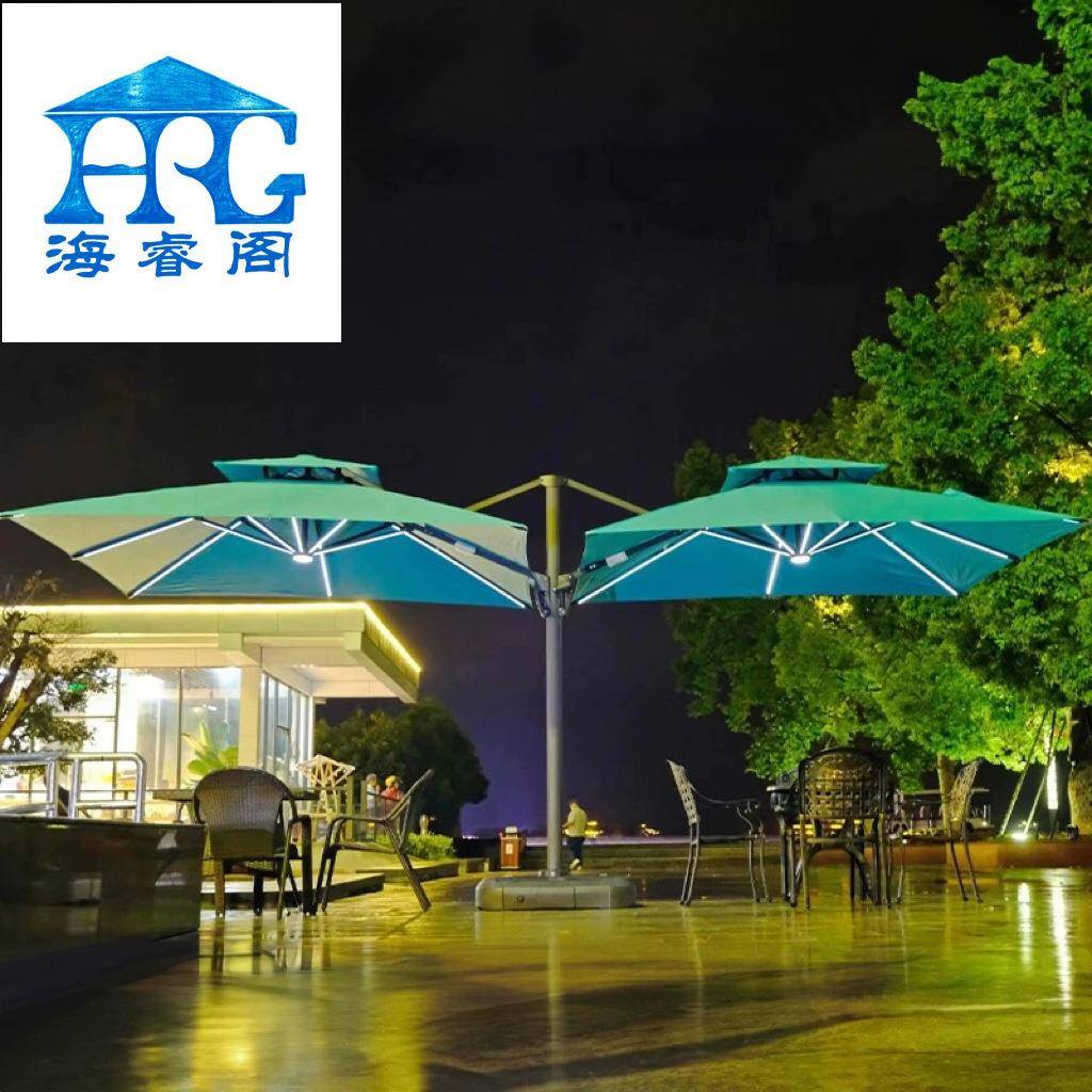 户外遮阳伞庭院罗马伞岗亭伞花园太阳伞双头伞外摆遮阳伞