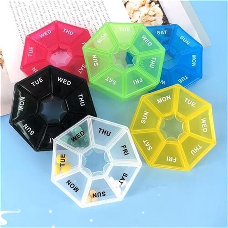 1Pcs Pill Case Plastic 7 Days Tablet Candy Box Portable Stor