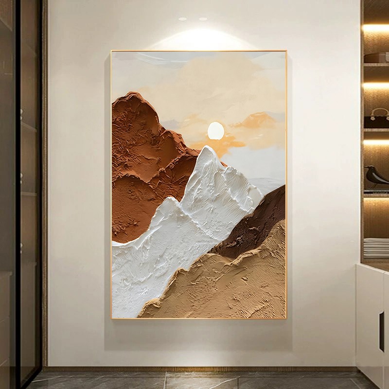 玄关入户走廊肌理感挂画客厅抽象画装饰画几何酒店公寓餐厅床头壁图片