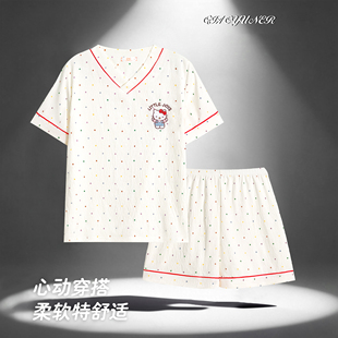 短裤 睡衣女夏季 甜美卡通短袖 云朵棉轻柔家居服套装 睡衣女 新款
