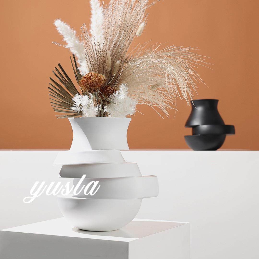 简约样板间客厅茶几餐厅插花干花器花瓶酒店别墅展厅摆件软装饰品