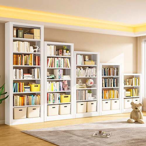 钢制家用书架图书馆学校阅览室落地档案架铁艺钢制儿童书籍绘本架