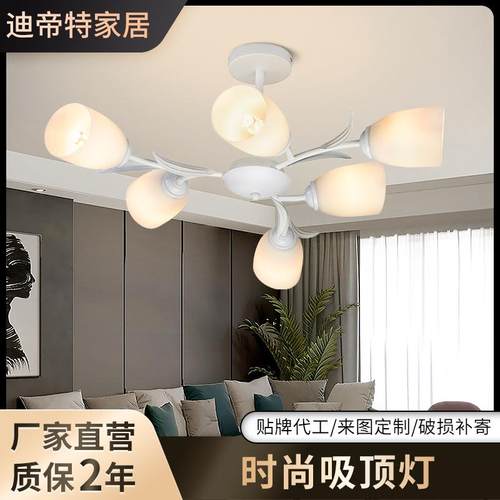北欧客厅吊灯法式奶油风灯具现代简约大气轻奢大灯餐厅主灯卧室灯