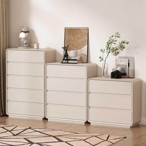 my奶油风实木烤漆斗柜五斗柜卧室床尾柜靠墙客厅抽屉柜储物柜收纳