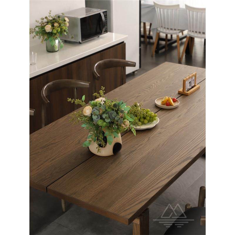 北欧莫比纯实木餐桌恩小户型简约美式白蜡木长方形书桌椅组合家用