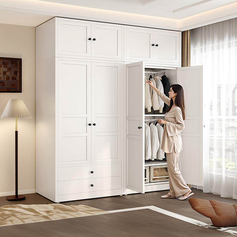 浅漾钢制衣柜简易卧室家用出租屋柜子平开推拉门衣橱包安装收纳