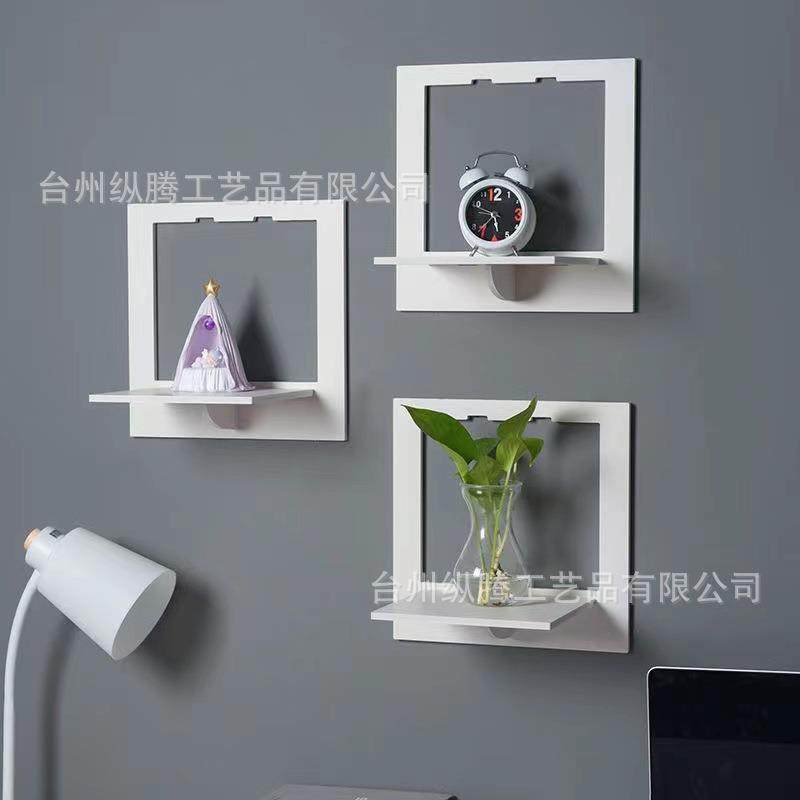 3PC壁挂式浮动货架-多用途简单PVC板浮动货架,适用于浴室,客厅,户