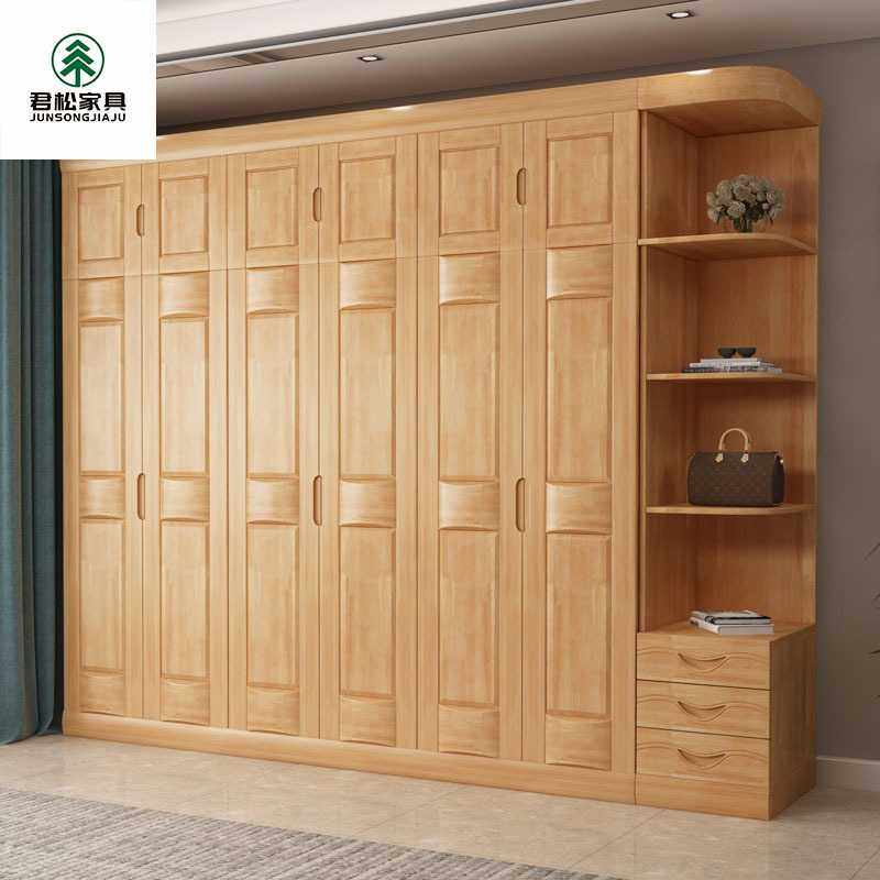 中式全实木衣柜卧室四门木质衣柜现代简约收纳储物衣橱五六门衣柜,住宅家具,独立衣柜,淘宝优惠券,粉丝福利购,淘宝优惠卷