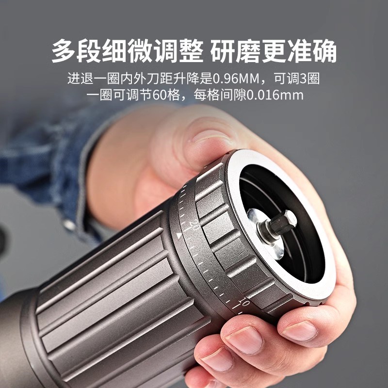 外调节R40PRO手摇磨豆机精密手动意式手冲咖啡豆便携家用研磨器具