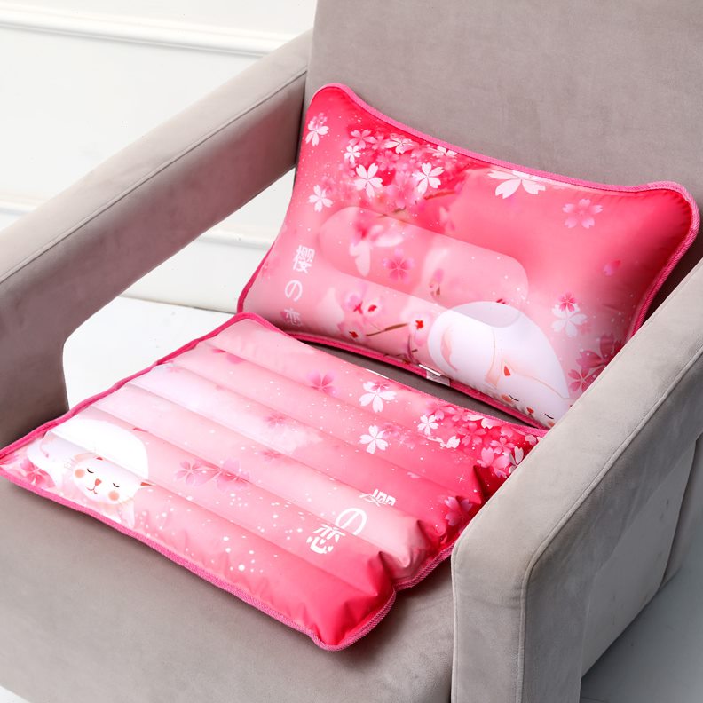 椅垫冰凉水枕组合垫冰垫办公室坐垫夏季靠垫降温冰枕午睡学生水垫