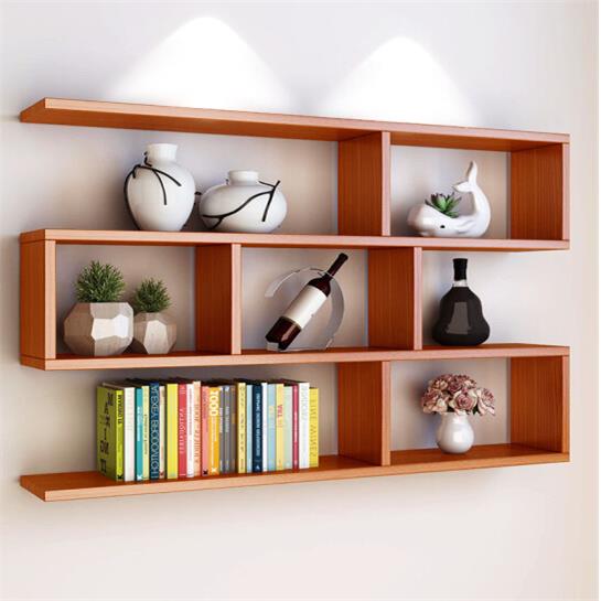 墙壁置物架卧室壁柜隔板吊柜壁挂墙面创意格子客厅书架墙上置物架