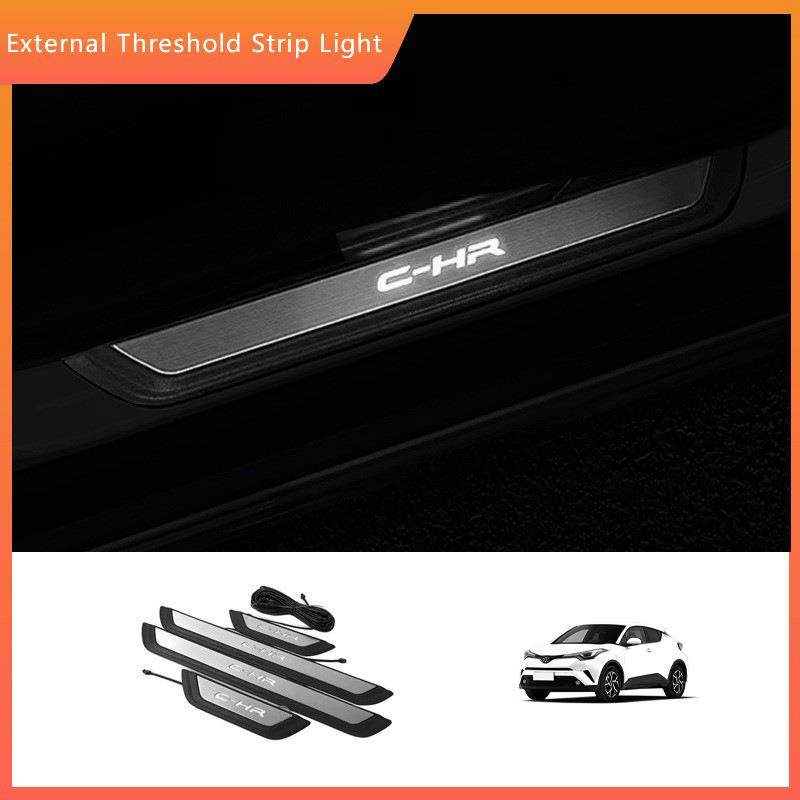 适用于16-23款C-HR改装外置门槛条白灯CHR迎宾踏板LED外门槛条