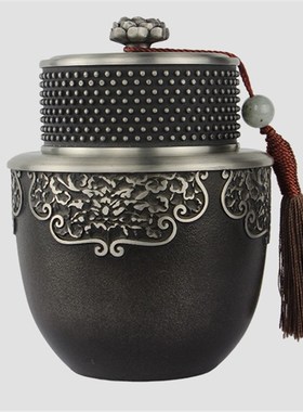 锡罐茶叶罐便携密封储茶罐装纯锡锡器大号茶罐送长辈实用特色礼品