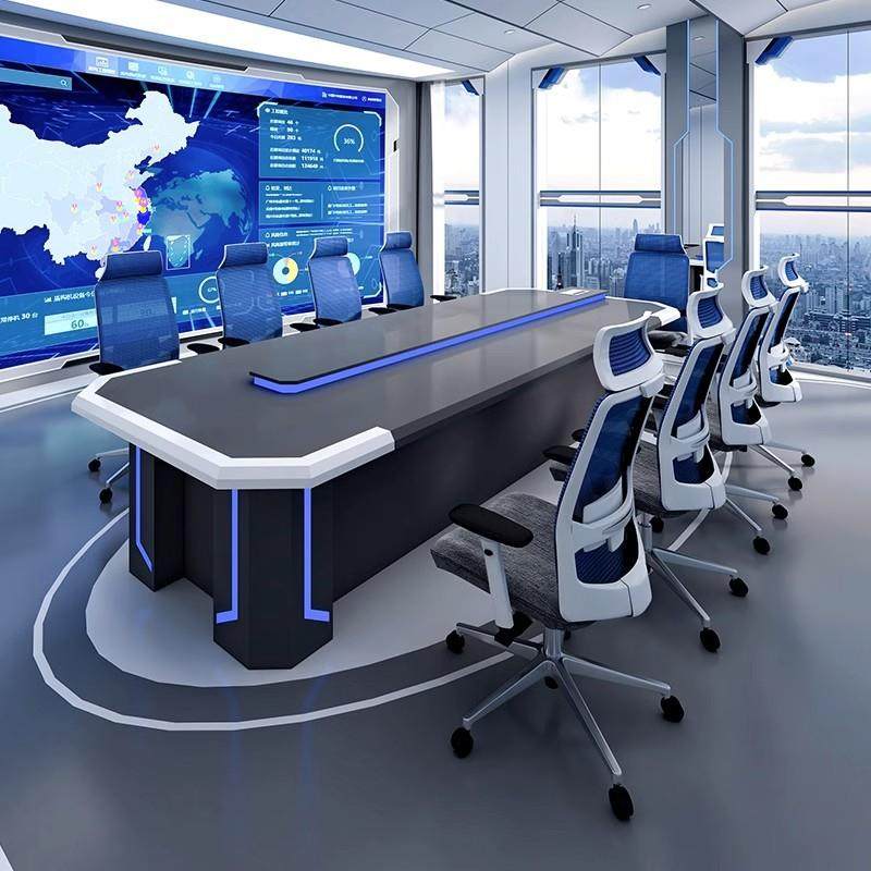 创意烤漆会议桌长桌科技感长条桌会议室时尚大中型洽谈桌椅组合