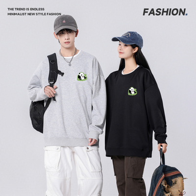 2025秋季款美式印花卫衣宽松连帽开衫情侣装百搭日常休闲上衣