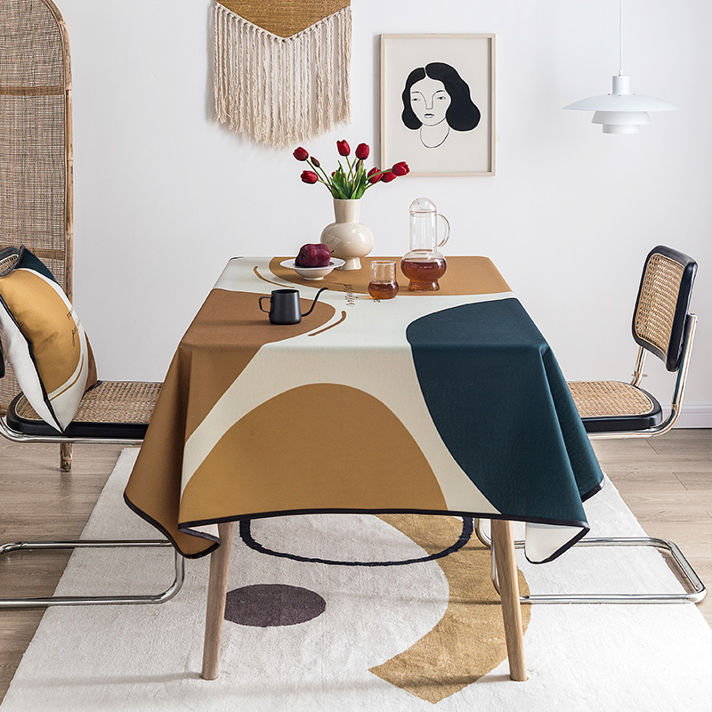 茶几桌布防水防油免洗餐桌布布艺长方形客厅台布家用圆电视柜