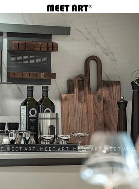 现样板间厨房摆件组合砧板餐板收纳柜调味罐家具展厅台面饰品