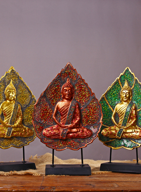 东南亚泰式叶坐佛摆件 A会所酒店按摩软装装饰