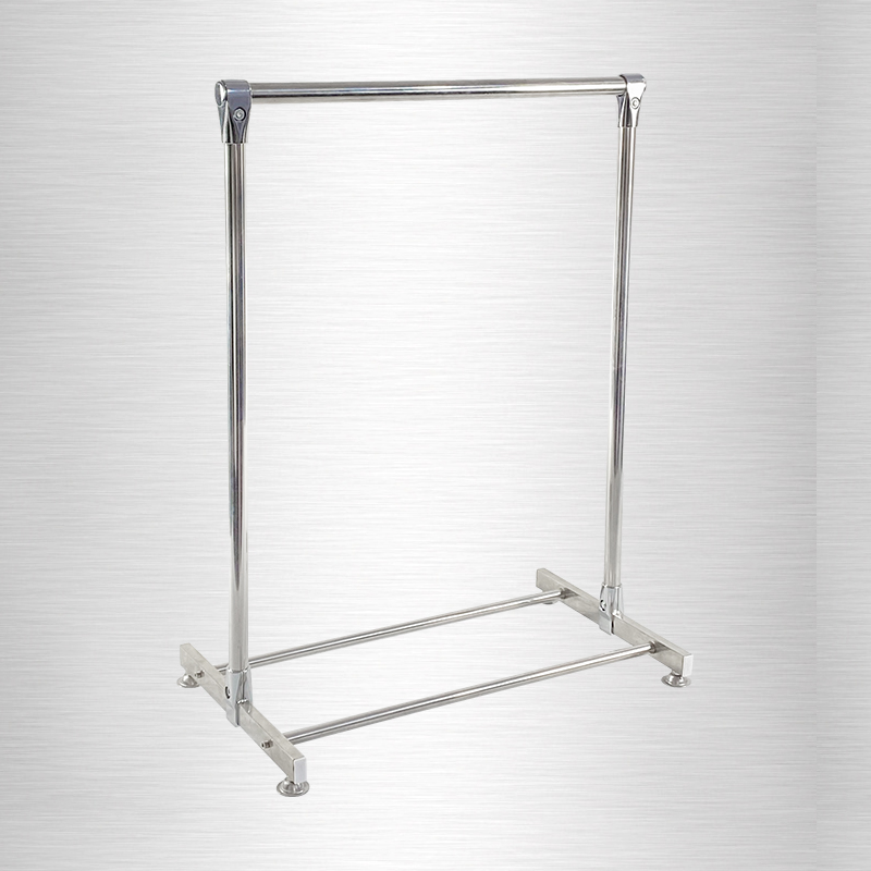 单杆式脚轮晾衣架落地伸缩挂衣杆简易室内凉架子阳台晒衣架