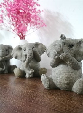 三不象说看听树脂家居装饰品摆件客厅卧室房间可爱有趣