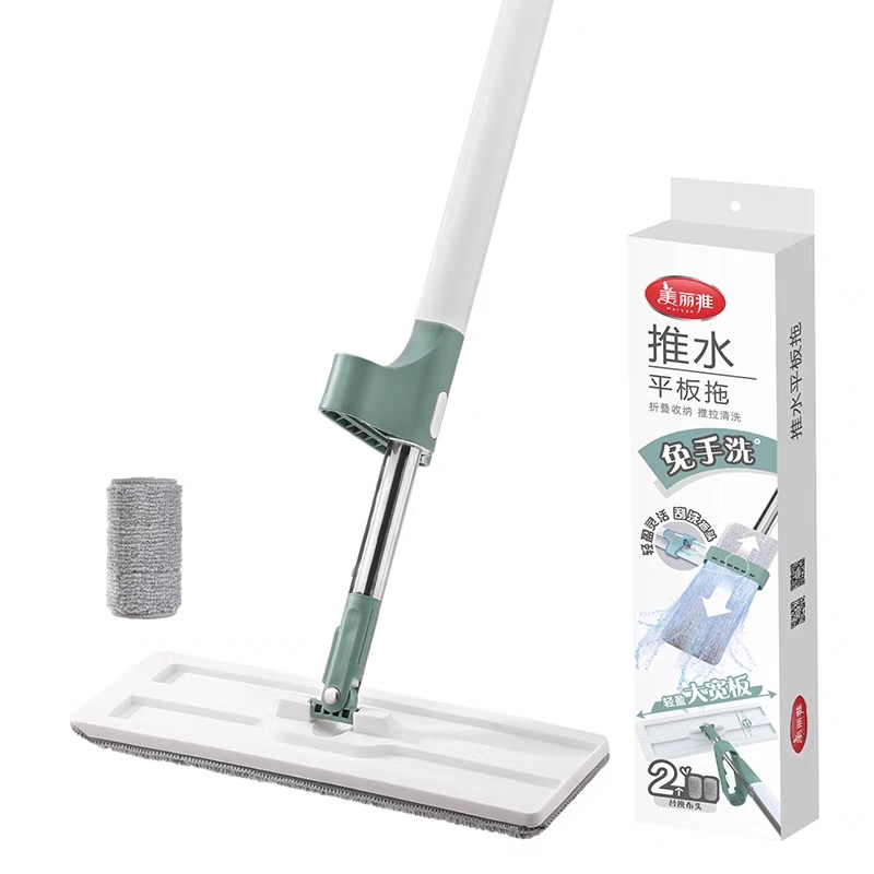 雅推水平板挤水拖把懒人免手洗平拖干湿两拖布墩布替换头