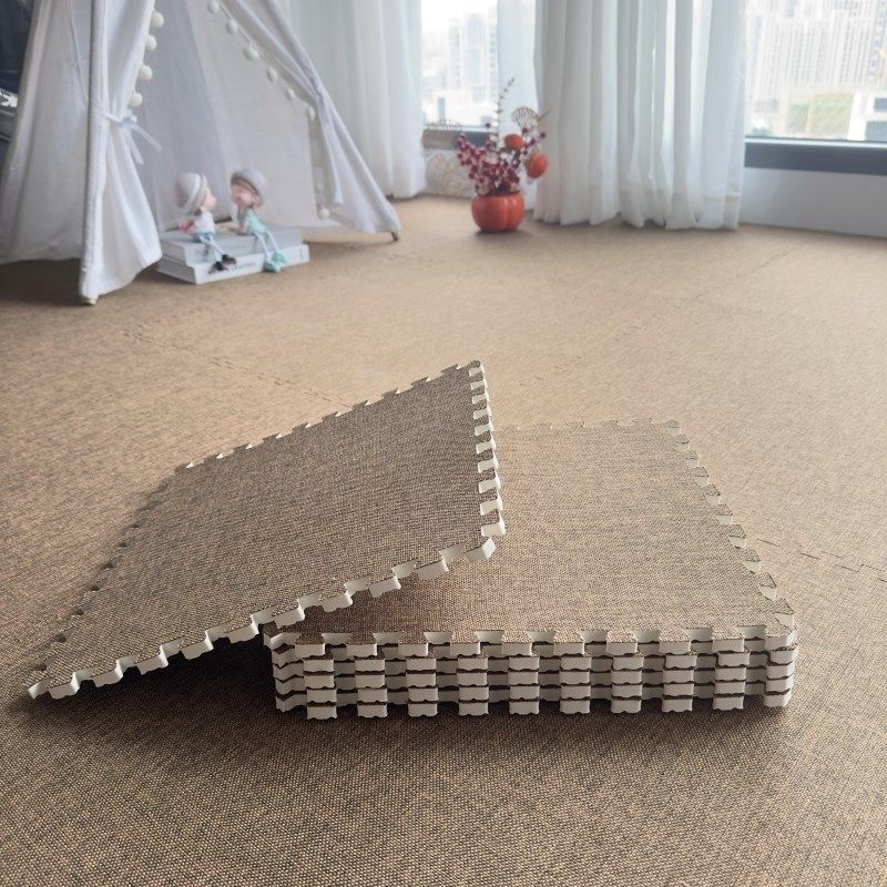 日式棉麻拼接泡沫地垫儿童榻榻米房间家用可擦洗地板垫子,居家布艺,地毯,淘宝优惠券,粉丝福利购,淘宝优惠卷