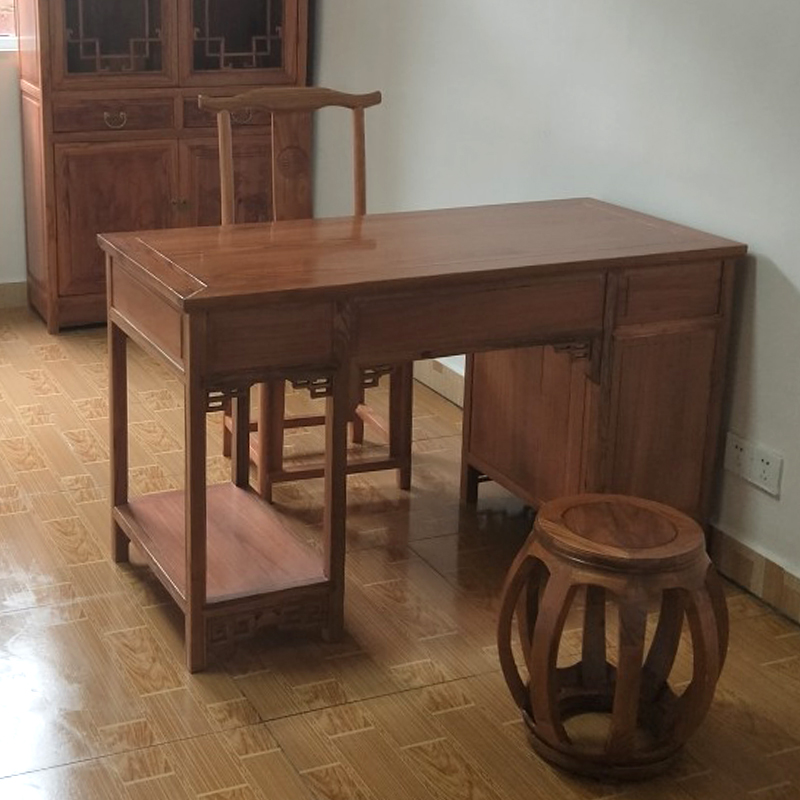 馆诊桌仿古实椅中式书桌榆木抽屉办公桌看诊断桌家具