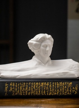 青陶毛伟人洲头像像瓷白瓷毛半身头年雕塑收藏摆件