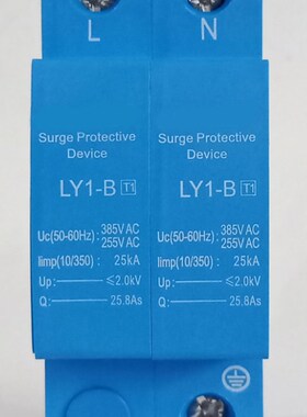 一级电源防1器lump25KA T1避雷器 雷0/350is I级试验浪涌保护器2P
