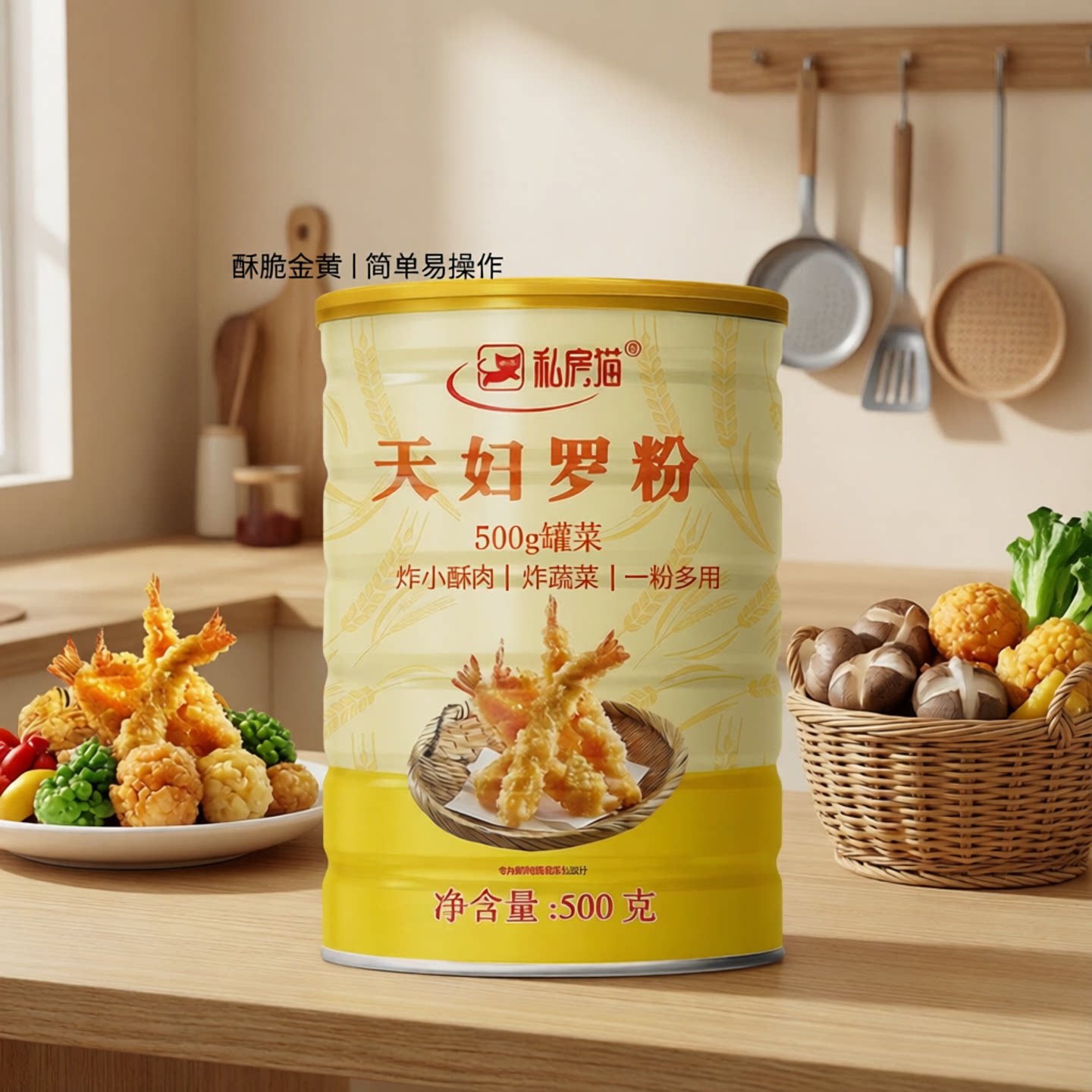 天妇罗粉500g罐装炸虾鸡块香菇丸子专用粉简单炸小酥肉粉炸蔬菜粉
