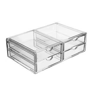 特大号抽屉式桌面透明收纳盒亚克力纸品文具手账整理架