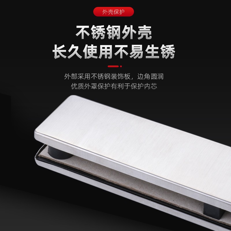 玻璃门夹地弹簧无框门配件上下夹曲夹办公室七字夹推拉门拐角夹