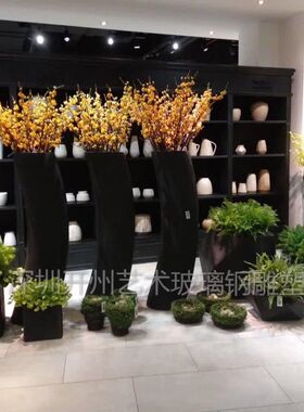 户外创意玻璃钢花盆雕塑商场景观园林异形花瓶酒店美陈落地摆件品