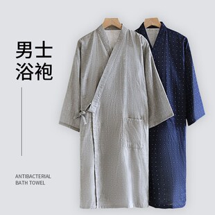 男士纯棉纱布浴袍男款专用吸水速干浴巾可穿式裹巾浴衣2024全棉夏