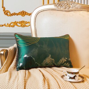 长方形腰枕靠枕高精密色织靠垫30x50cm客厅沙发小腰靠长条抱枕套