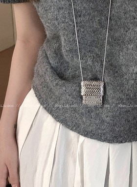 中古编织包包长款毛衣链2024新款项链女款小众设计感独特气质配饰