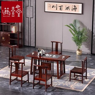 东非酸枝木小茶台红木茶桌椅组合实木干泡台新中式茶桌办公室阳台