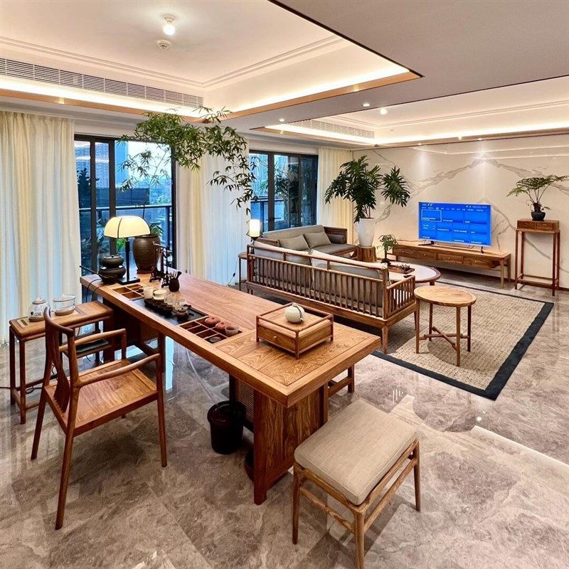 北美黑胡桃白蜡木茶桌椅沙发组合高端新中式办公室民宿酒店泡茶桌,住宅家具,家用茶台/茶桌,淘宝优惠券,粉丝福利购,淘宝优惠卷