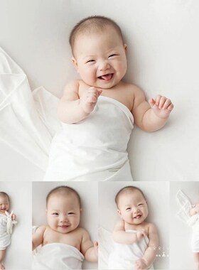 白色背景布满月照婴儿道具宝宝百天照满月拍照道具婴儿拍照背景布