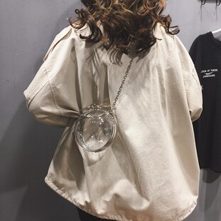 高级感透明包包女2021新款特别手提水晶球链条洋气创意单肩斜挎包