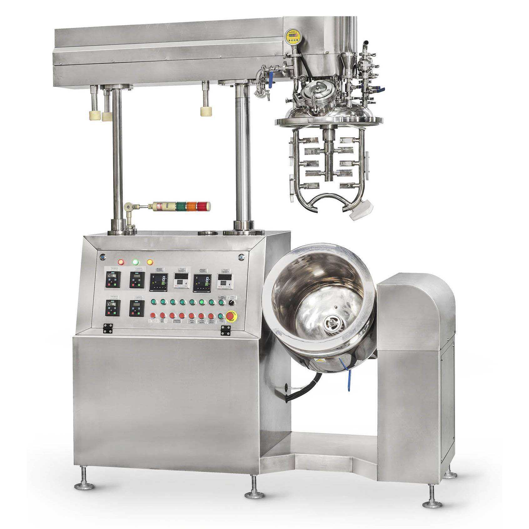 GMP化妆品液压升降乳化机乳化锅上搅拌机反应釜高速6000转