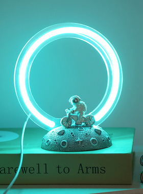 宇航员流沙画摆件创意家居桌面沙漏装饰品解压小夜灯送人生日礼物