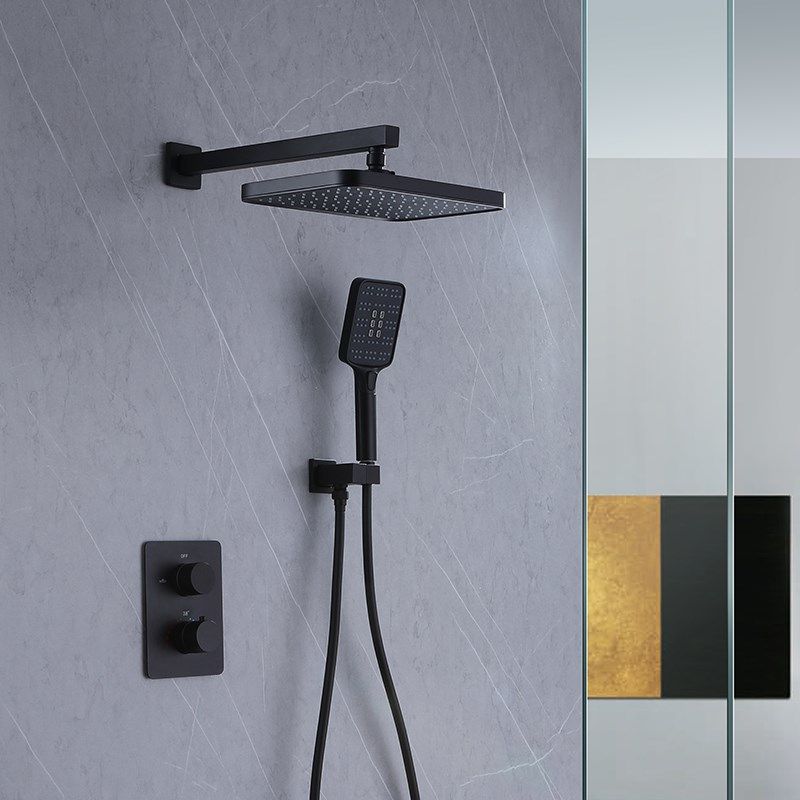 暗装恒温花洒套装入墙式淋浴嵌入式预埋隐形暗藏枪灰冷热淋浴龙头,家装主材,恒温花洒套装,淘宝优惠券,粉丝福利购,淘宝优惠卷