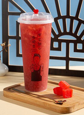 定制注塑杯一次性90口径透明PP注塑杯奶茶果汁包装饮料外带打包杯