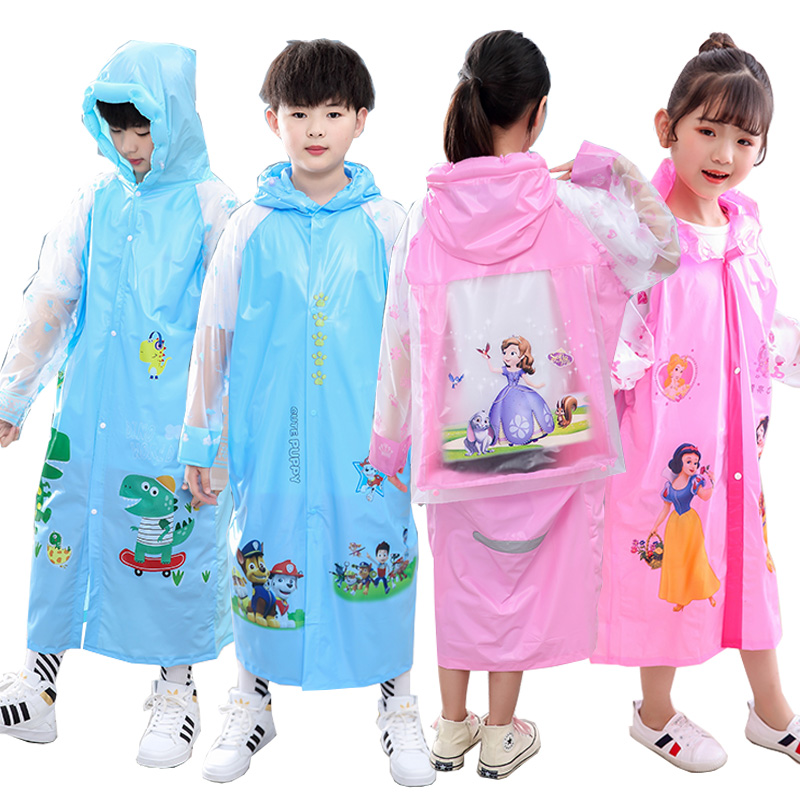 儿童雨衣女童带书位防童小孩小学生雨衣幼儿园雨披