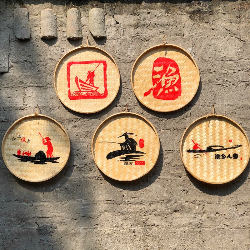 复古怀旧墙饰渔村渔具挂件餐厅农家乐农庄挂饰丰收物件乡村装饰品