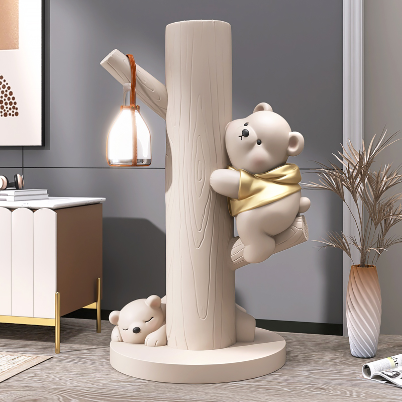 大型熊客厅落地摆件家居饰品电视柜玄关衣帽架收纳乔迁新居礼品