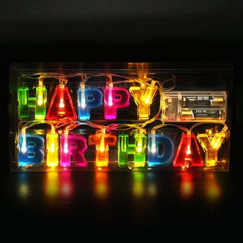 家LED灯厂串生日快字p母灯hapy birt乐hday挂116灯生日装饰灯
